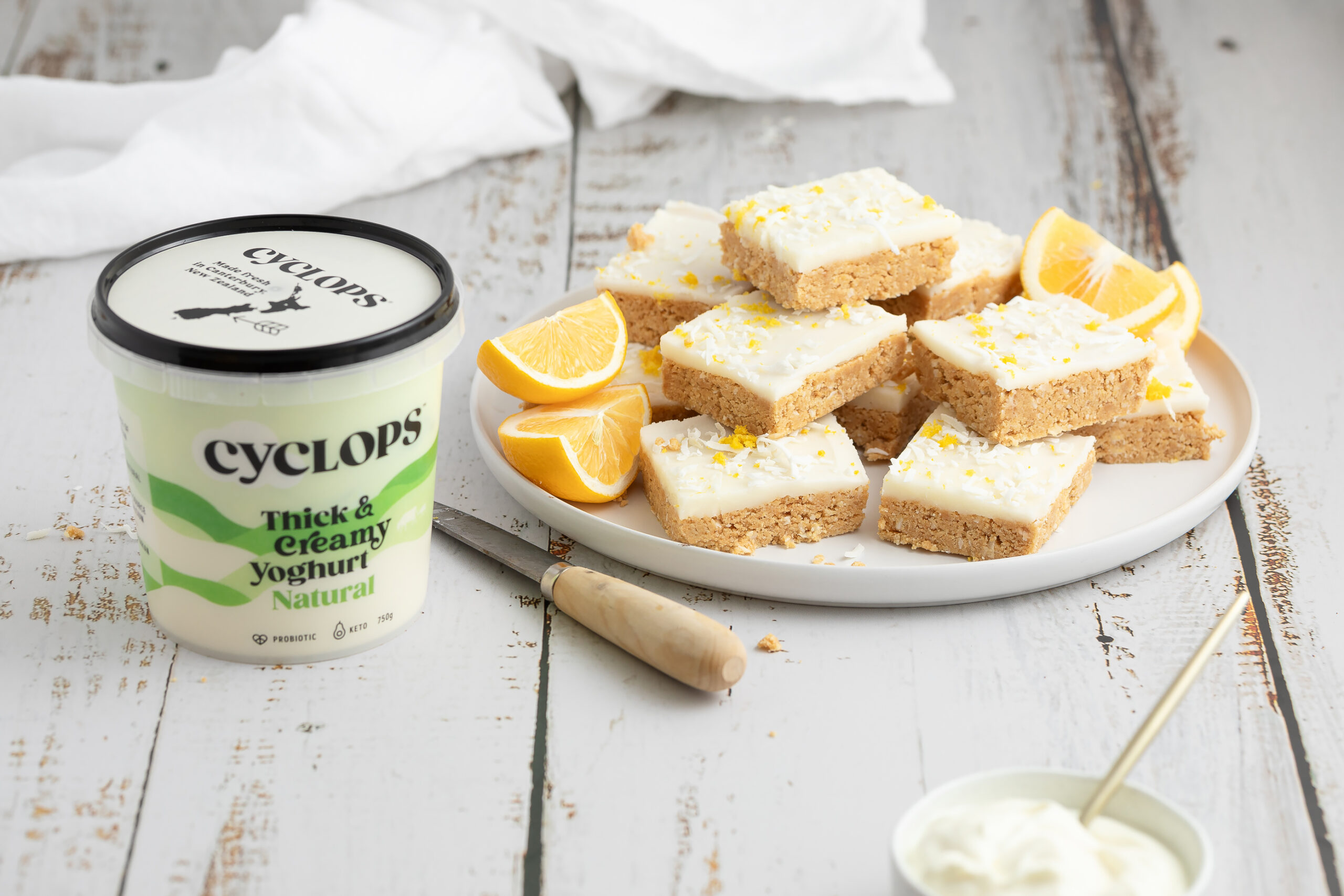 Lemon, Coconut & Yoghurt Slice - Cyclops Yoghurt