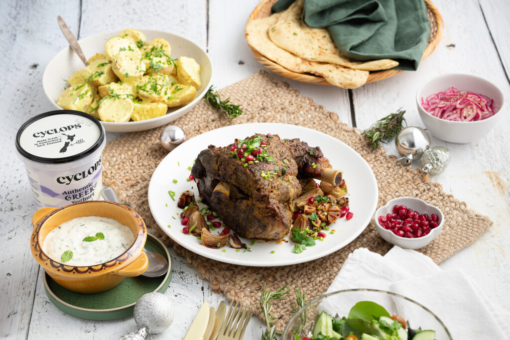Indian-spiced slow roasted leg of lamb - Cyclops Yoghurt